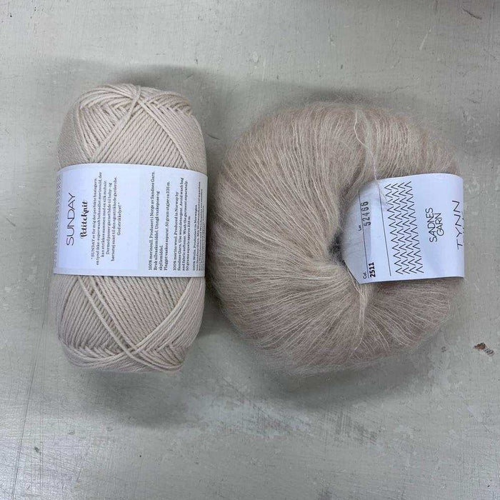 Stockholm Slipover Round Neck Knit Kit-Needlecraft Kits-Wild & Woolly Yarns-XS/S/M/L/XL-Almond (2511)-Wild & Woolly Yarns