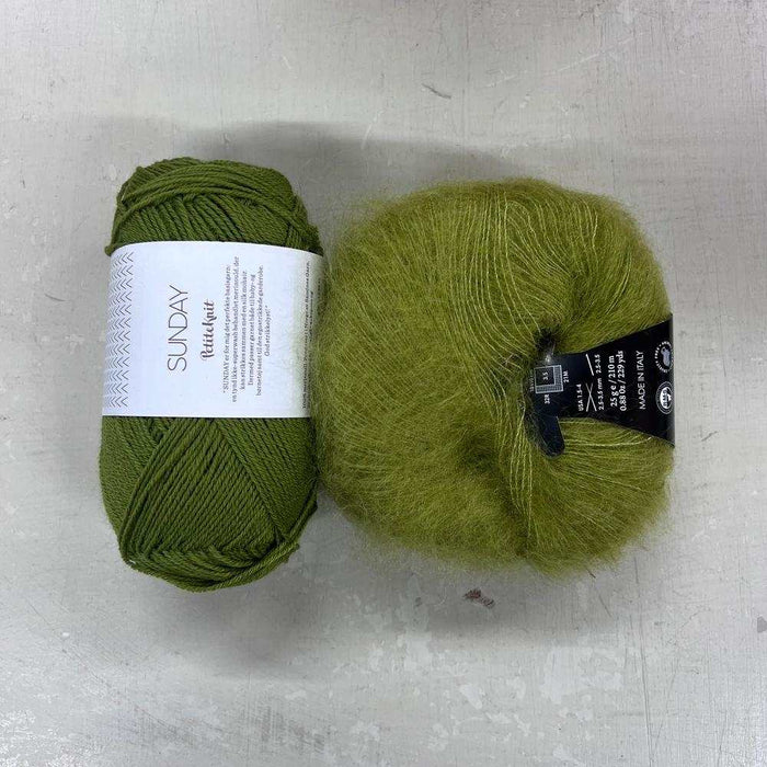 Stockholm Slipover Round Neck Knit Kit-Needlecraft Kits-Wild & Woolly Yarns-XS/S/M/L/XL-Matcha (9564)-Wild & Woolly Yarns