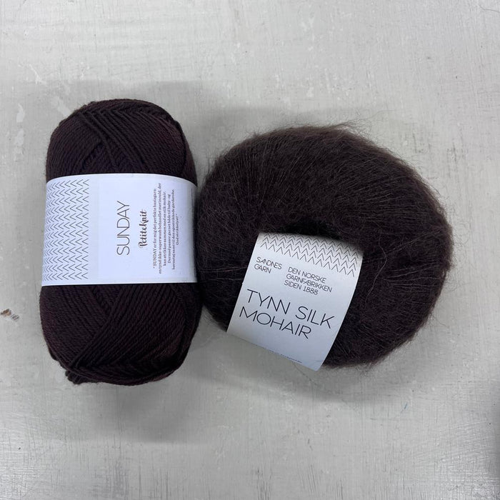 Stockholm Slipover V Neck Knit Kit-Needlecraft Kits-Wild & Woolly Yarns-XS/S/M/L/XL-Cacao Nibs (3091)-Wild & Woolly Yarns