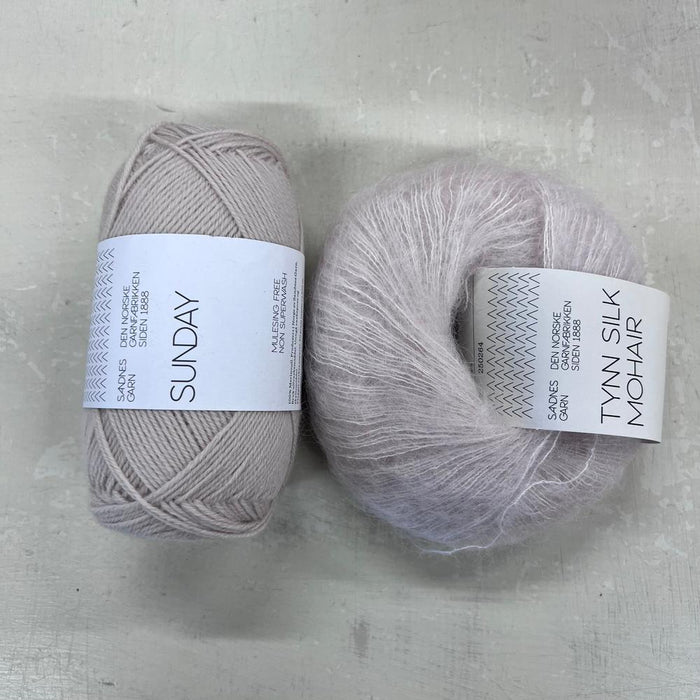 Stockholm Slipover V Neck Knit Kit-Needlecraft Kits-Wild & Woolly Yarns-XS/S/M/L/XL-Marzipan (2321)-Wild & Woolly Yarns