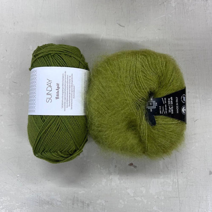 Stockholm Slipover V Neck Knit Kit-Needlecraft Kits-Wild & Woolly Yarns-XS/S/M/L/XL-Matcha (9564)-Wild & Woolly Yarns