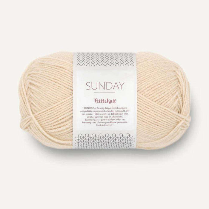 Sunday Tee Knit Kit-Needlecraft Kits-Wild & Woolly Yarns-XXS / XS / S-Whipped Cream (1012)-Wild & Woolly Yarns