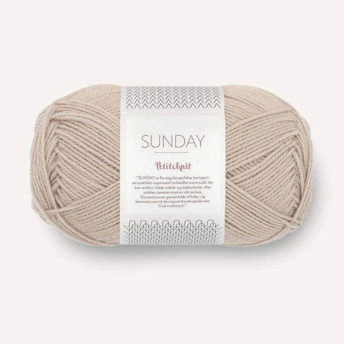 Sunday Tee Knit Kit-Needlecraft Kits-Wild & Woolly Yarns-XXS / XS / S-Whipped Cream (1012)-Wild & Woolly Yarns