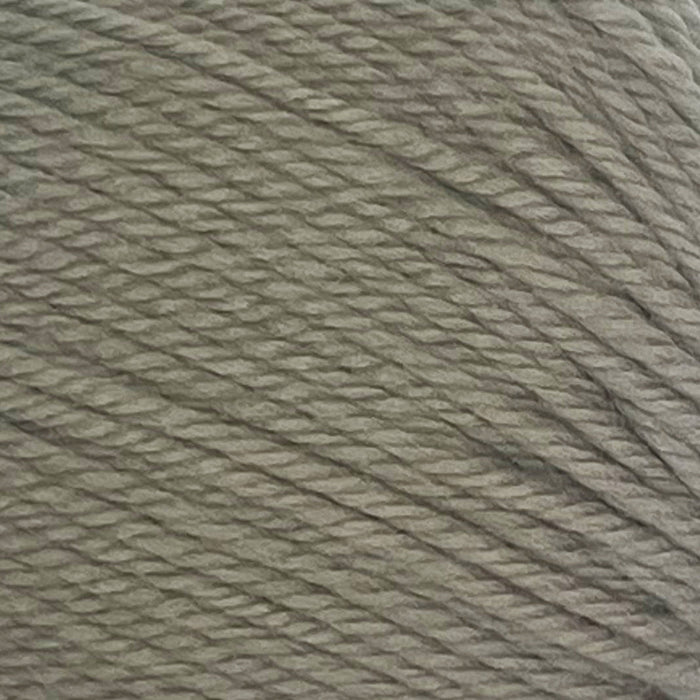 12-ply New Zealand Merino yarn, showcasing luxurious, soft texture in a warm gray tone.