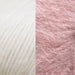 Soft alpaca yarn in cream and pink for knit kit projects.