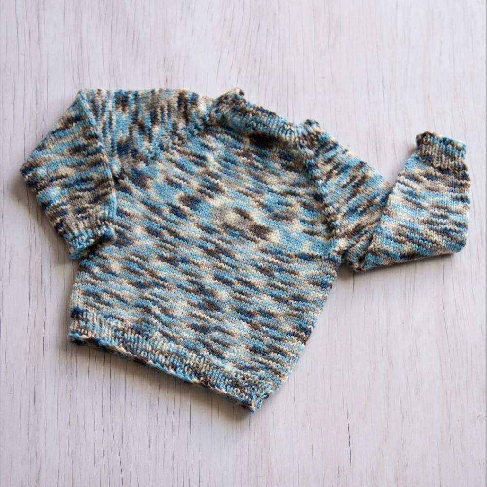 Top Down Raglan Jumper Knit Kit-Needlecraft Kits-Wild & Woolly Yarns-0179-6Mnths / 12Mnths-Wild & Woolly Yarns
