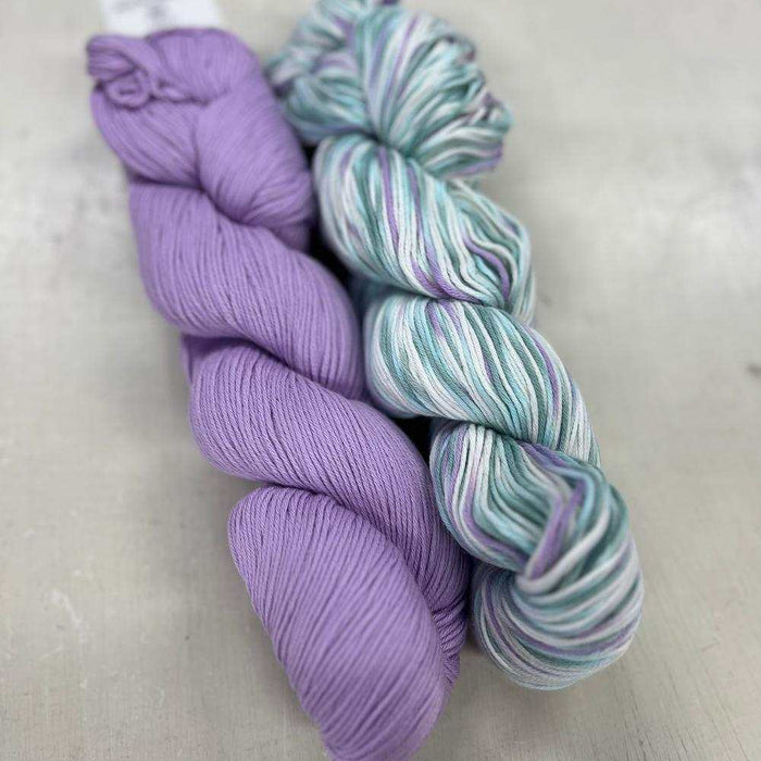 Waves Organic Wash Cloth Knit Kit-Needlecraft Kits-Wild & Woolly Yarns-Tropical Storm (3108) & Summer Flowers (3120)-Wild & Woolly Yarns