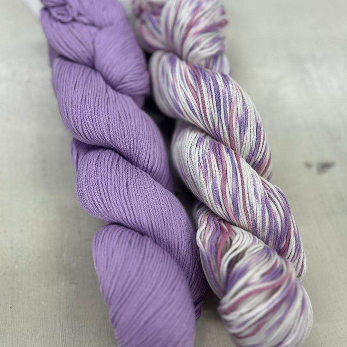 Waves Organic Wash Cloth Knit Kit-Needlecraft Kits-Wild & Woolly Yarns-Violets (3101) & Summer Flowers (3120)-Wild & Woolly Yarns