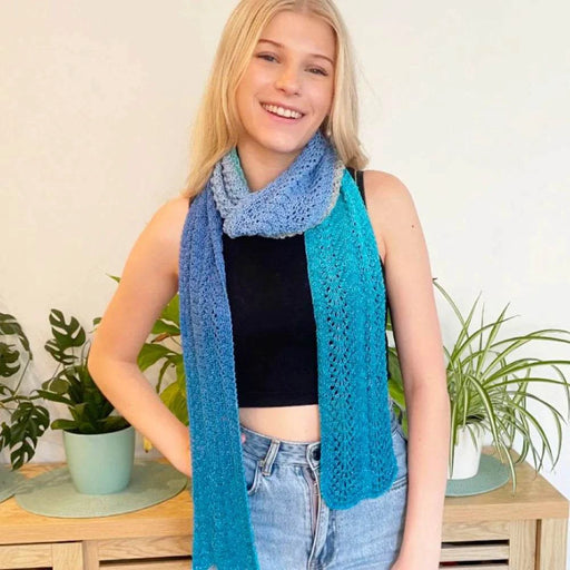 Waves Summer Scarf Knit Kit-Needlecraft Kits-Wild and Woolly Yarns