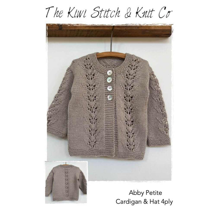 Abby Petite Cardigan & Hat Knitting Pattern-Needlecraft Patterns-Kiwi Stitch & Knit Co-Printed-Wild & Woolly Yarns