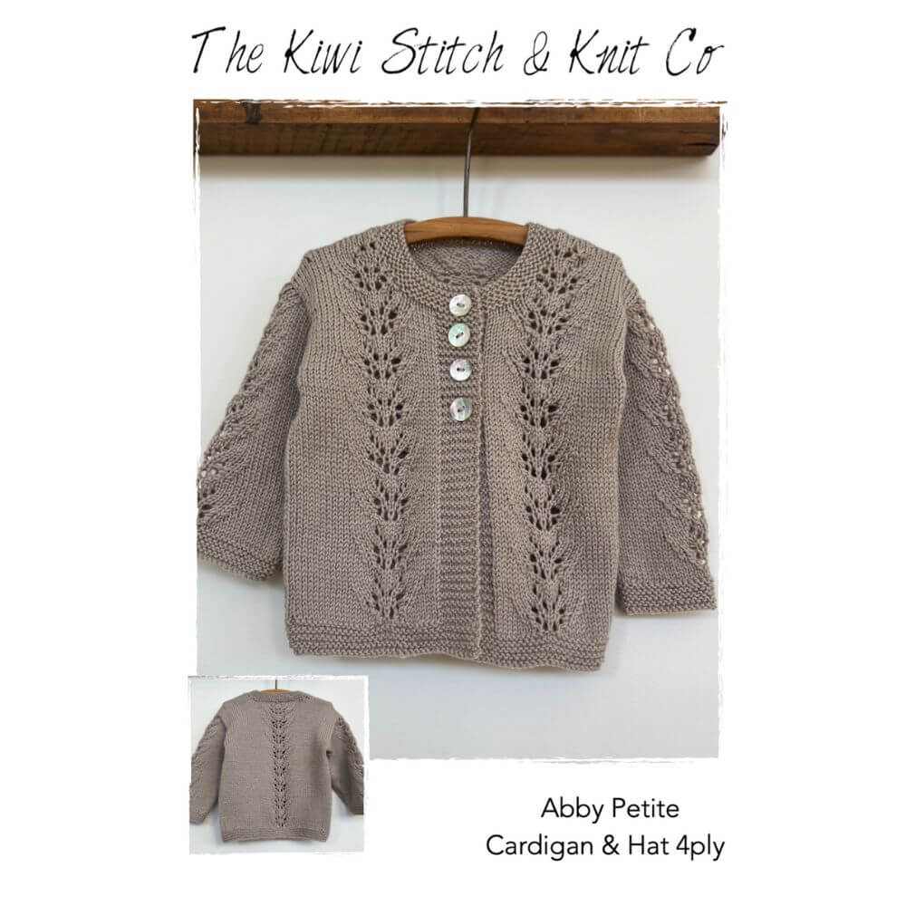 Abby Petite Cardigan & Hat Knitting Pattern - 4Ply-Needlecraft Patterns-Kiwi Stitch & Knit Co-Printed Pattern – Posted-Wild & Woolly Yarns