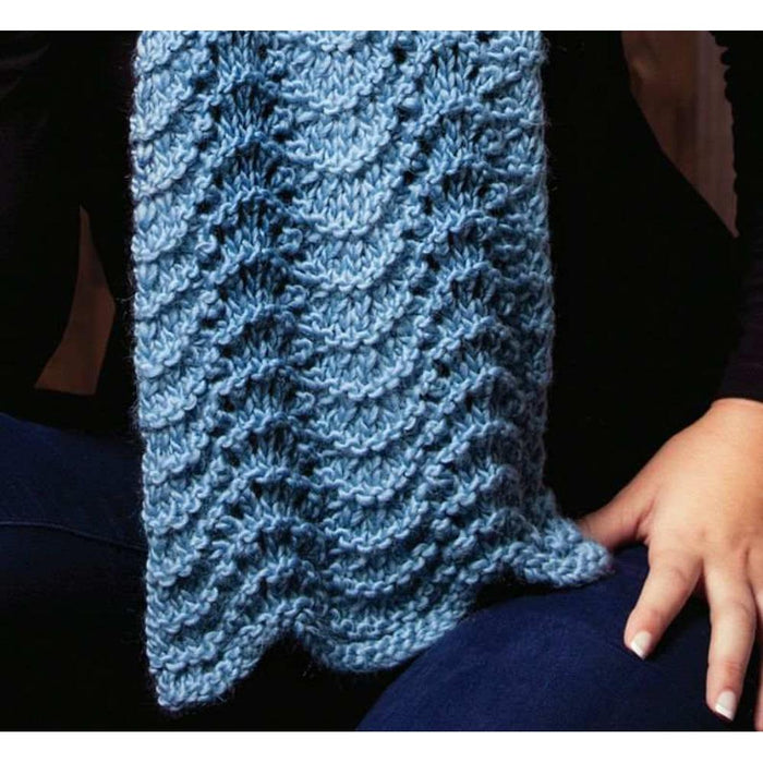 Adorable Fan Stitch Scarf Knitting Pattern (AE - 8006)-Needlecraft Patterns-African Expressions-Wild & Woolly Yarns