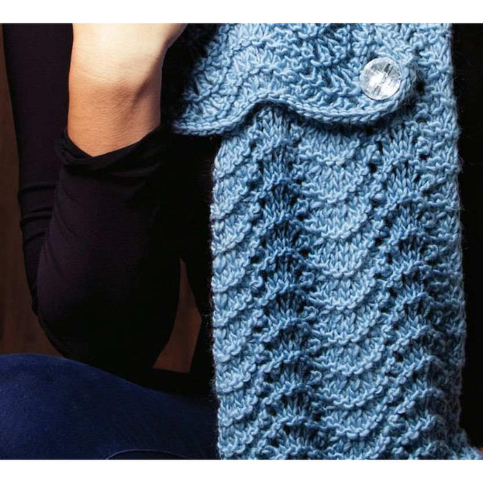 Adorable Fan Stitch Scarf Knitting Pattern (AE - 8006)-Needlecraft Patterns-African Expressions-Wild & Woolly Yarns