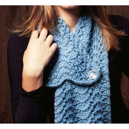 Adorable Fan Stitch Scarf Knitting Pattern (AE - 8006)-Needlecraft Patterns-African Expressions-Wild & Woolly Yarns