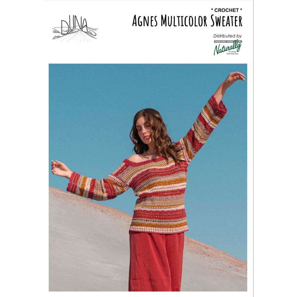 Agnes Multicolour Sweater Crochet Pattern-Needlecraft Patterns-Wentworth Distributors-Printed Pattern – Posted-Wild & Woolly Yarns