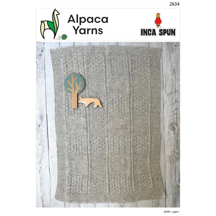 Alpaca Baby Texture Blanket Knitting Pattern (AP2634)-Needlecraft Patterns-Alpaca Yarns-Printed-Wild & Woolly Yarns