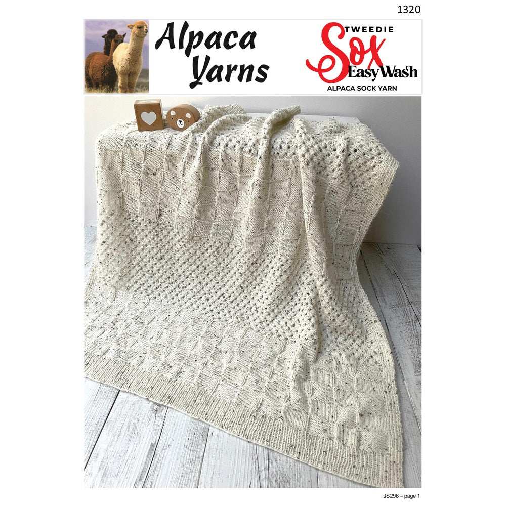 Alpaca Pram Blanket Knitting Pattern (AP1320)-Needlecraft Patterns-Alpaca Yarns-Printed Pattern – Posted-Wild & Woolly Yarns