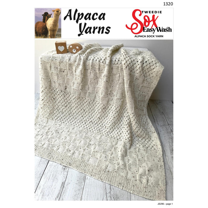 Alpaca Pram Blanket Knitting Pattern (AP1320)-Needlecraft Patterns-Alpaca Yarns-Printed-Wild & Woolly Yarns