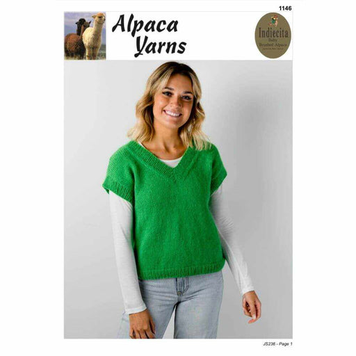 Alpaca Yarns Modern Vest Knitting Pattern (AP1146)-Needlecraft Patterns-Alpaca Yarns-Printed Pattern – Posted-Wild & Woolly Yarns