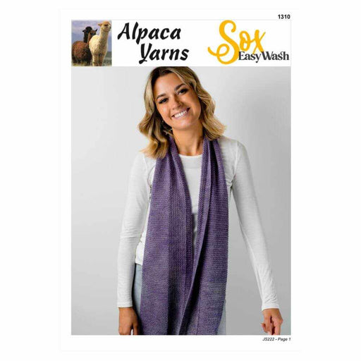 Alpaca Yarns Texture Scarf Knitting Pattern (AP1310)-Needlecraft Patterns-Alpaca Yarns-Printed-Wild & Woolly Yarns
