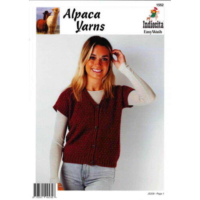 Alpaca Yarns Texture Vest Knitting Pattern (AP1552)-Needlecraft Patterns-Alpaca Yarns-Printed-Wild & Woolly Yarns