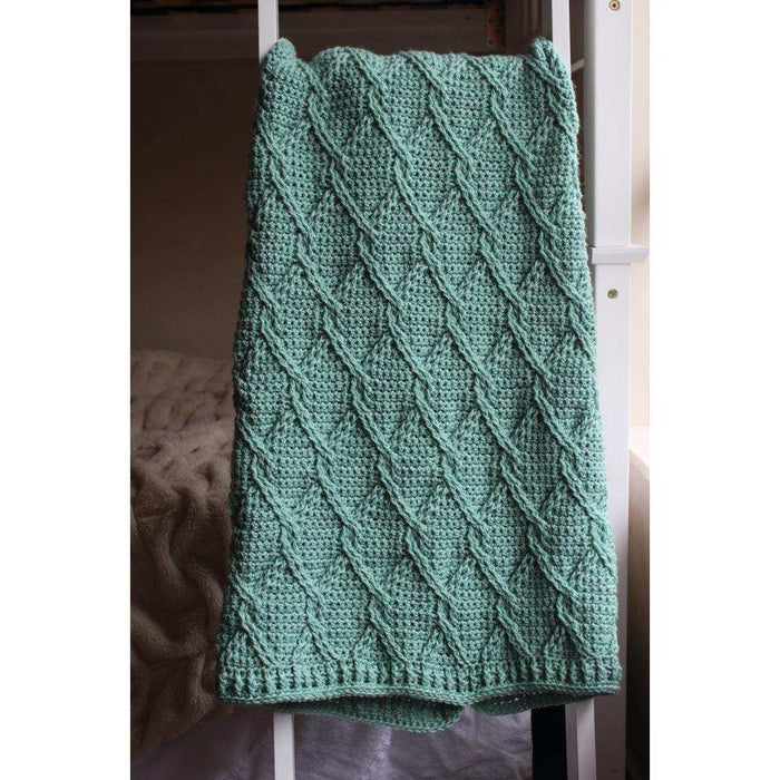 Aran Green Cables Blanket Crochet Pattern (HDP090)-Needlecraft Patterns-HD Publishing-Wild & Woolly Yarns