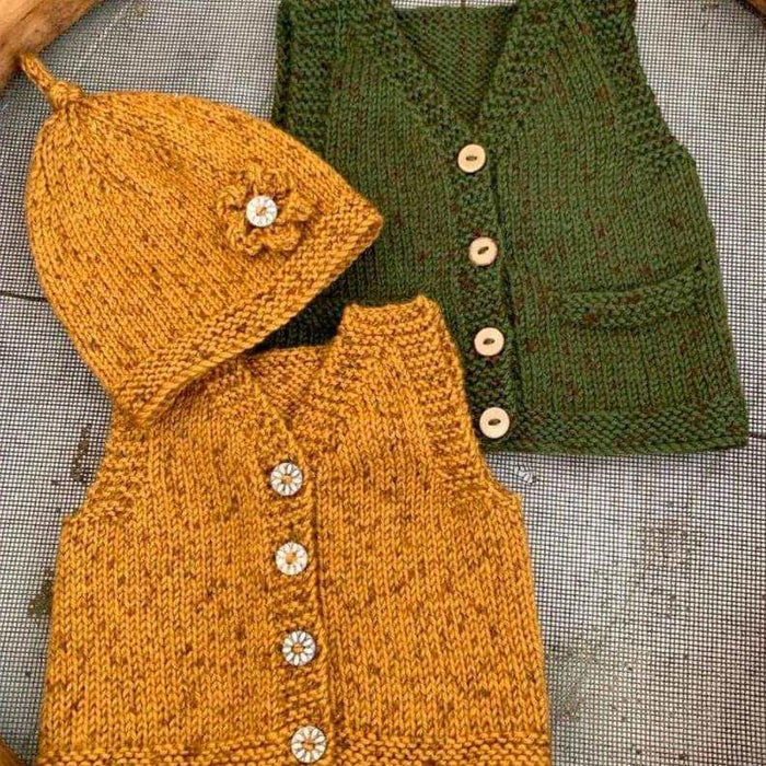 Ava & Archie Vintage Vest & Hat Knitting Pattern-Needlecraft Patterns-Kiwi Stitch & Knit Co-Printed Pattern – Posted-Wild & Woolly Yarns