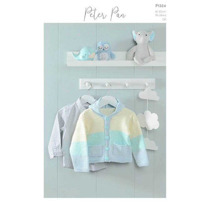 Babies Hooded Jacket Knitting Pattern (P1324)-Needlecraft Patterns-Wentworth Distributors-Printed-Wild & Woolly Yarns