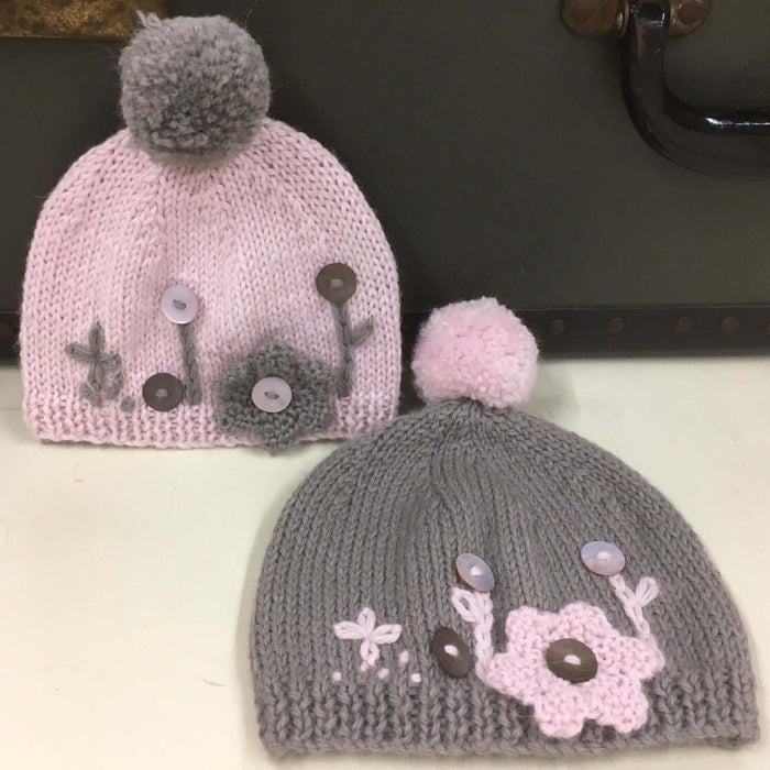 Baby Daisy Hat Knitting Pattern - 8Ply (BC50)-Pattern-Wild and Woolly Yarns