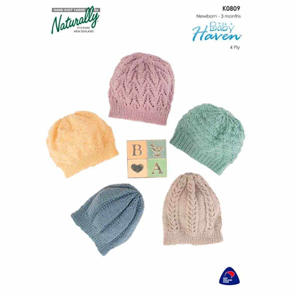 Baby Hats Knitting Pattern (K0809)-Needlecraft Patterns-Wentworth Distributors-Printed Pattern – Posted-Wild & Woolly Yarns