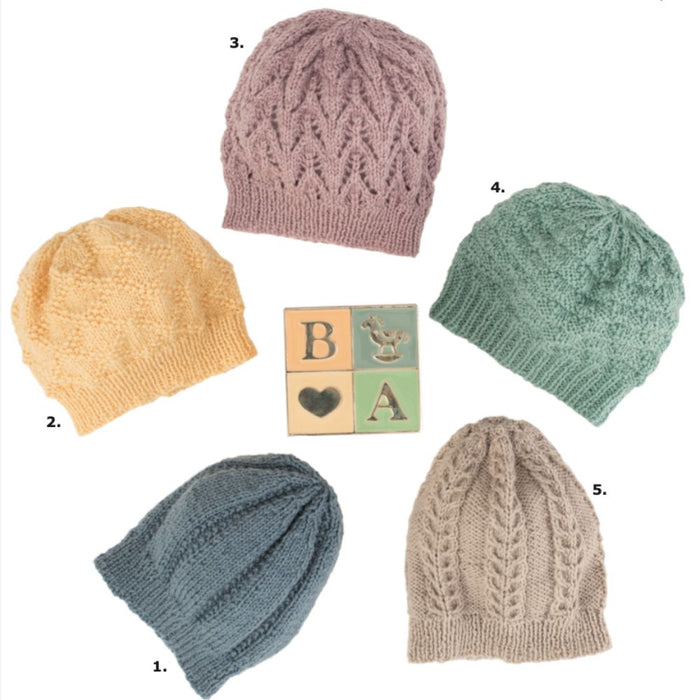 Baby Hats Knitting Pattern (K0809)-Needlecraft Patterns-Wentworth Distributors-Printed-Wild & Woolly Yarns