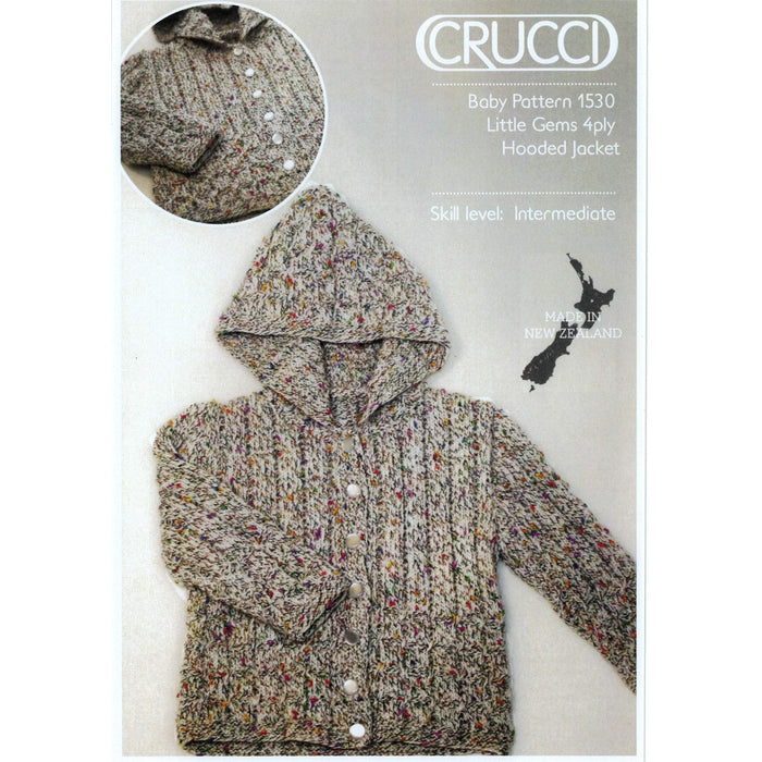 Alpaca Baby Hooded Jacket Knitting Pattern (CRU1530)-Needlecraft Patterns-Crucci-Wild & Woolly Yarns