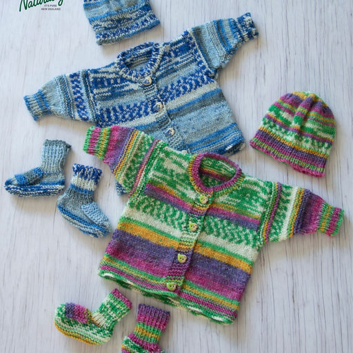 Baby Jacket, Hat & Booties Set Knitting Pattern (K3084)-Needlecraft Patterns-Wentworth Distributors-Printed-Wild & Woolly Yarns