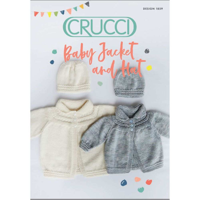 Baby Jacket & Hat Knitting Pattern (CRU1859)-Needlecraft Patterns-Crucci-Printed Pattern – Posted-Wild & Woolly Yarns