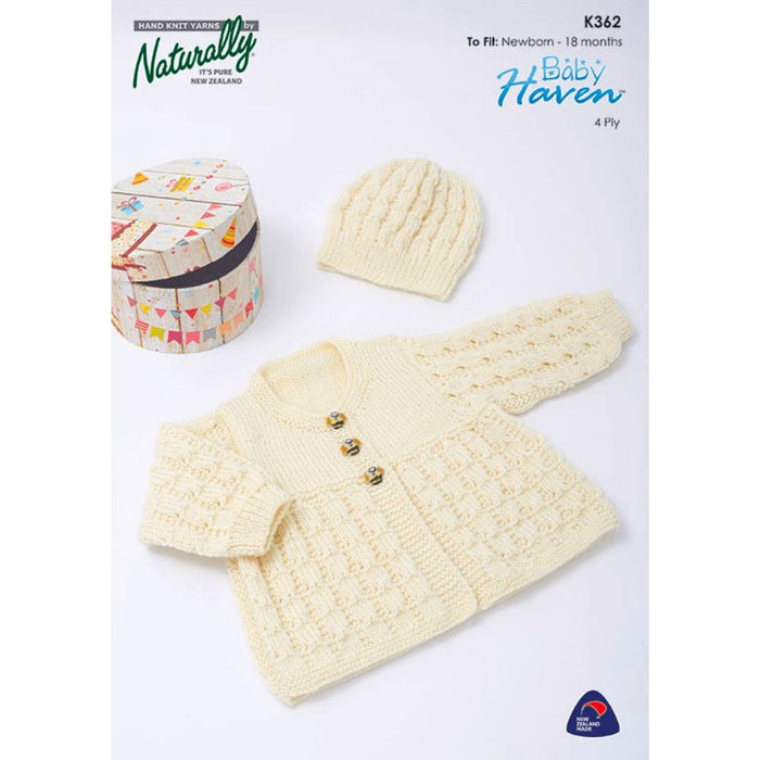 Baby Jacket & Hat Knitting Pattern (K362)-Needlecraft Patterns-Wentworth Distributors-Printed-Wild & Woolly Yarns
