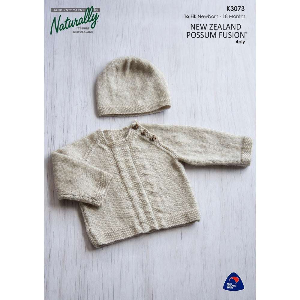 Baby Raglan Sweater & Hat Knitting Pattern (K3073)