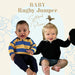 Baby rugby jumper knitting pattern in 4ply for 0-12 months, featuring striped and plain designs.