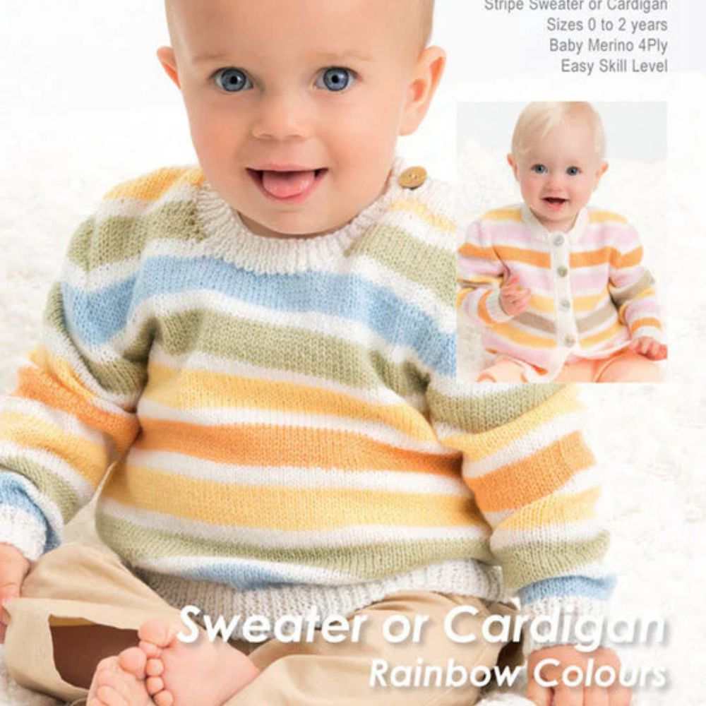 Baby Sweater & Cardigan Knitting Pattern (CRU1426)-Needlecraft Patterns-Crucci-Wild & Woolly Yarns