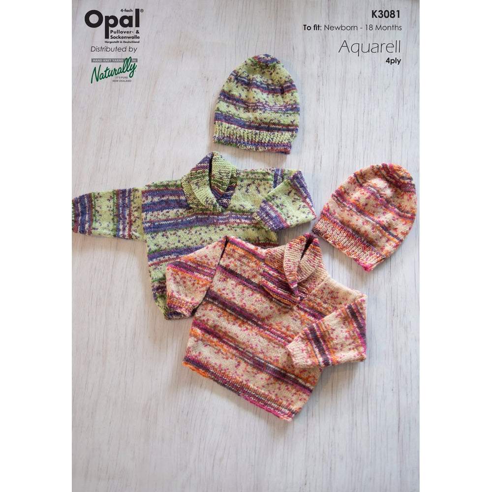 Baby Sweater & Hat Set Knitting Pattern (K3081)-Needlecraft Patterns-Wentworth Distributors-Printed Pattern – Posted-Wild & Woolly Yarns