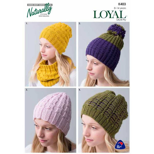 Beanies Knitting Pattern (K403)-Needlecraft Patterns-Wentworth Distributors-Printed-Wild & Woolly Yarns