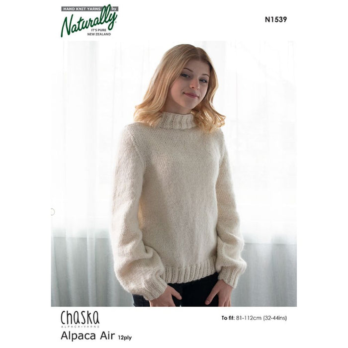 Bell Sleeve Sweater Knitting Pattern (N1539)-Needlecraft Patterns-Wentworth Distributors-Printed-Wild & Woolly Yarns