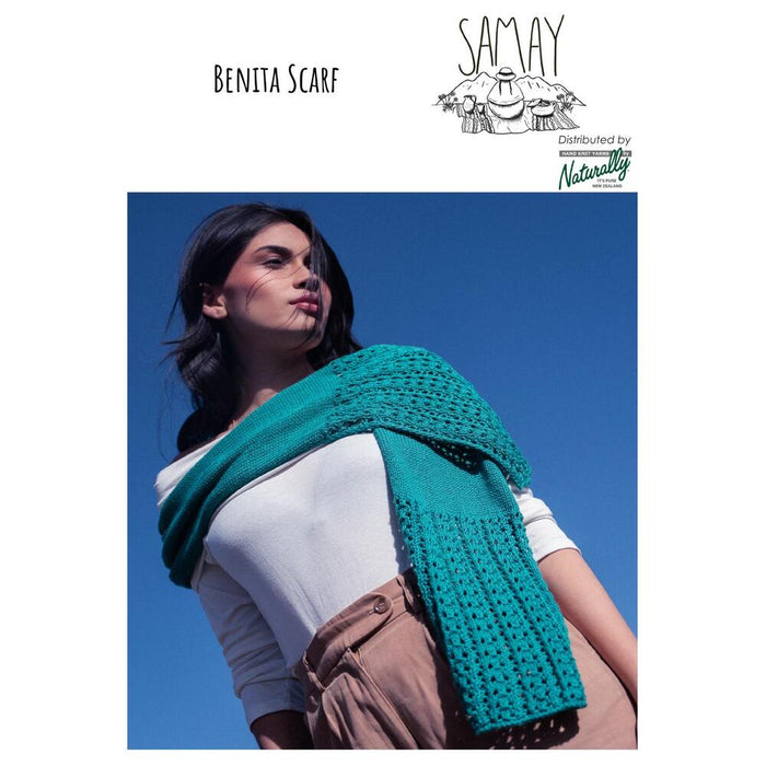 Benita Scarf Knitting Pattern-Needlecraft Patterns-Wentworth Distributors-Printed Pattern – Posted-Wild & Woolly Yarns
