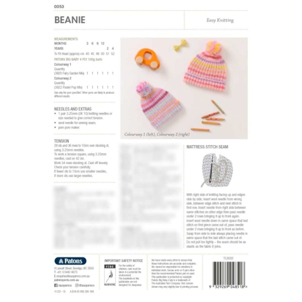 Big Baby Cuteness Knitting Pattern-Needlecraft Patterns-The Australian Yarn Co-Wild & Woolly Yarns