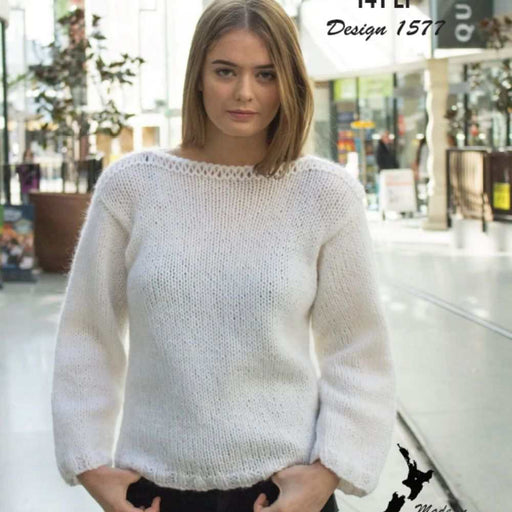 Boat Neck Sweater Knitting Pattern (CRU1577)-Needlecraft Patterns-Crucci-Printed Pattern – Posted-Wild & Woolly Yarns