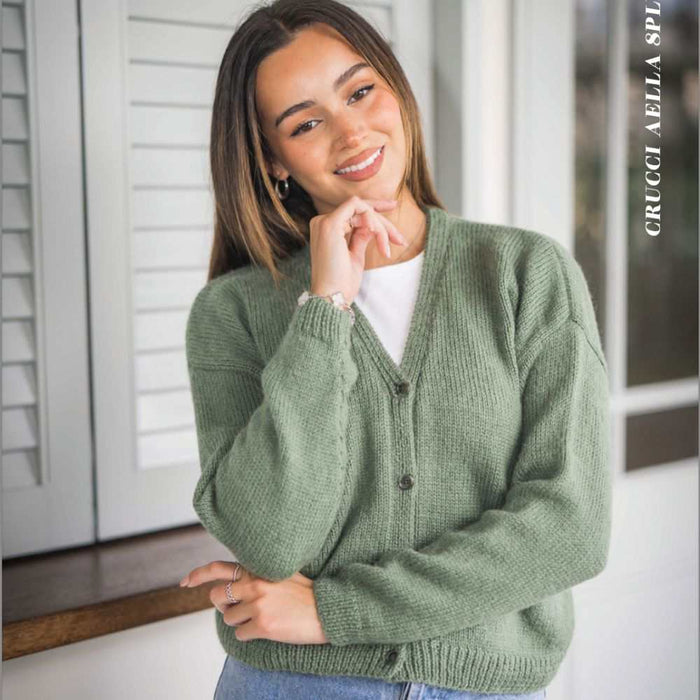 Boxy V Cardigan Knitting Pattern (CRU2307)-Pattern-Wild and Woolly Yarns