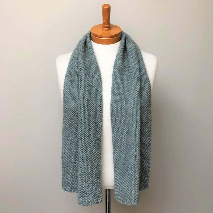 'Brisk & Saunter'... Easy Moss Stitch Scarf Knitting Pattern-Needlecraft Patterns-Wild & Woolly Yarns-Printed-Wild & Woolly Yarns