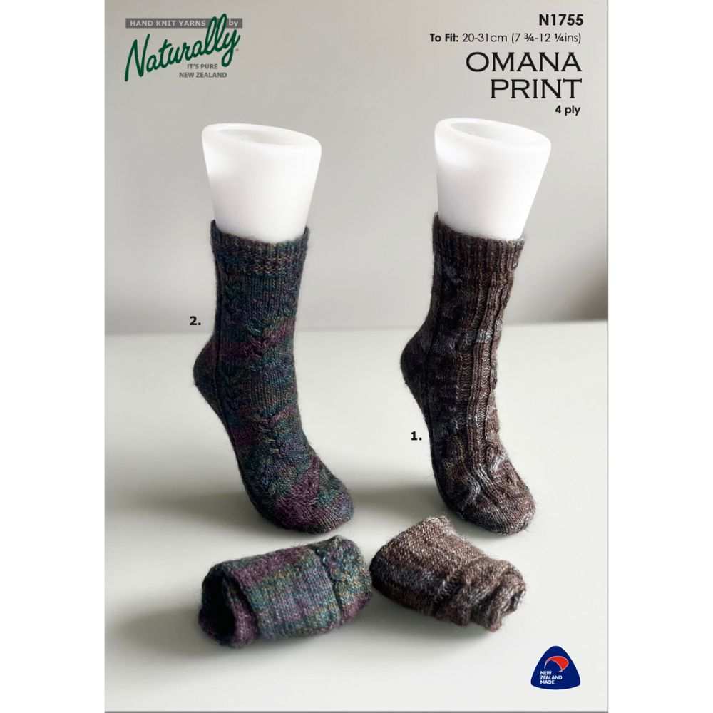 Cable Panel Socks Knitting Pattern (N1755)-Needlecraft Patterns-Wentworth Distributors-Printed Pattern – Posted-Wild & Woolly Yarns