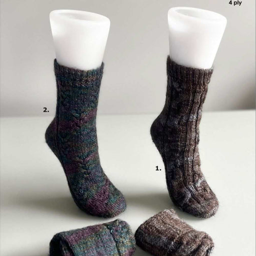 Cable Panel Socks Knitting Pattern (N1755)-Needlecraft Patterns-Wentworth Distributors-Printed Pattern – Posted-Wild & Woolly Yarns