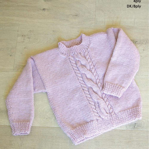 Cable Panel Sweater Knitting Pattern (K443)-Needlecraft Patterns-Wentworth Distributors-Printed Pattern – Posted-Wild & Woolly Yarns