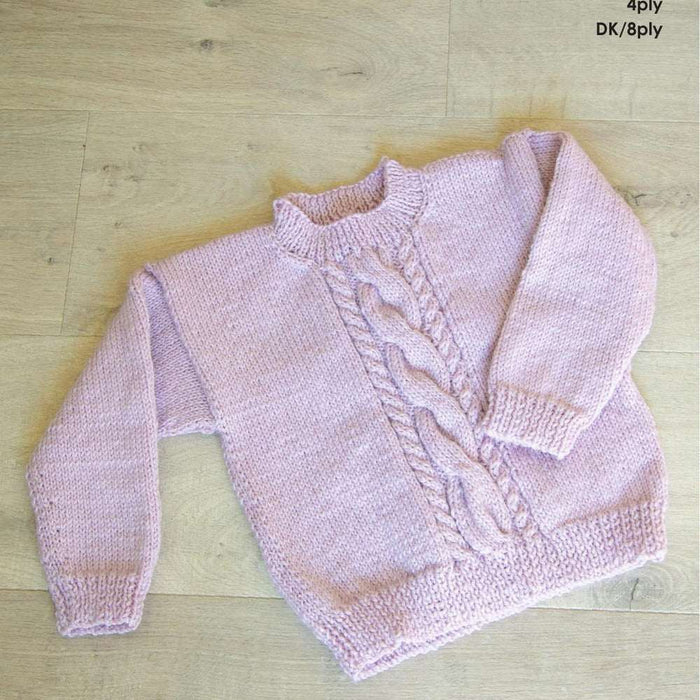 Cable Panel Sweater Knitting Pattern (K443)-Needlecraft Patterns-Wentworth Distributors-Printed Pattern – Posted-Wild & Woolly Yarns